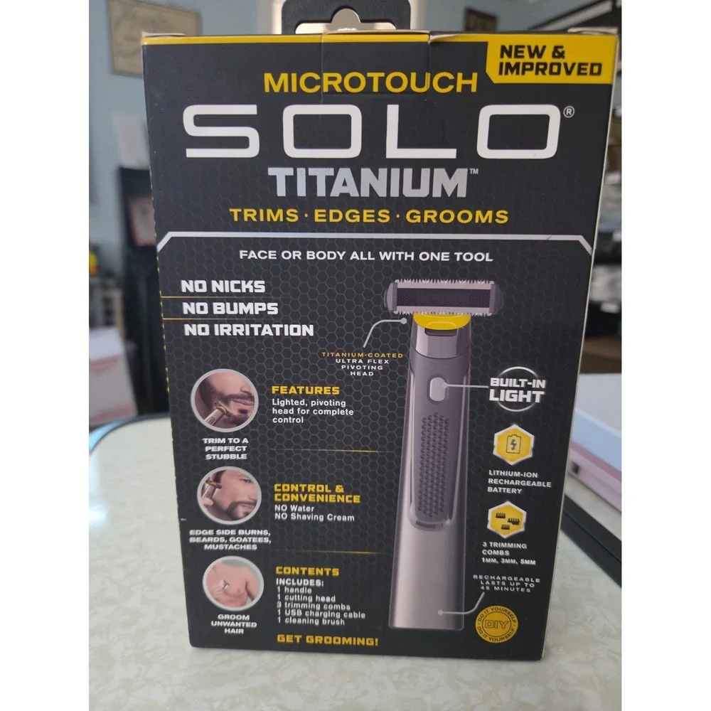 New Sealed MicroTouch Solo Titanium Full Body Grooming Trimmer for Men